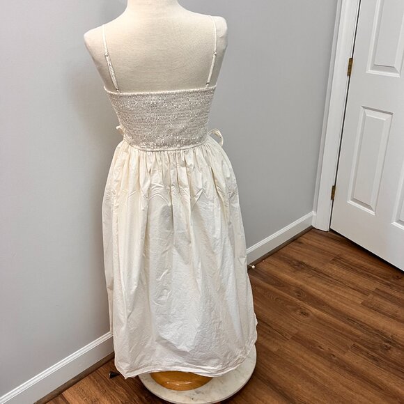 Sofie the Label Ivory Ballon Bow Cotton Midi Dress Sz M - Picture 4 of 14